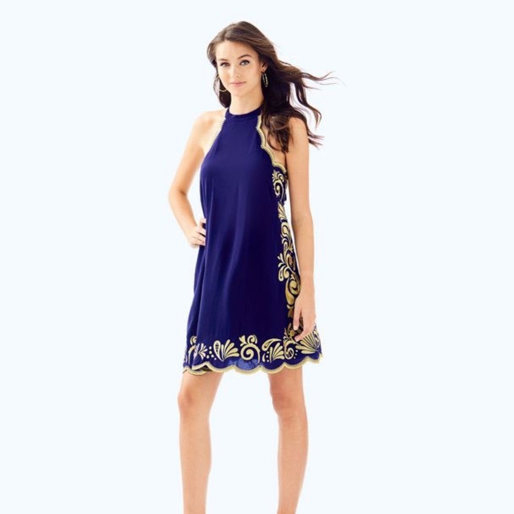 Lilly Pulitzer Gypset Swirl Dress True Navy Sz M NWT